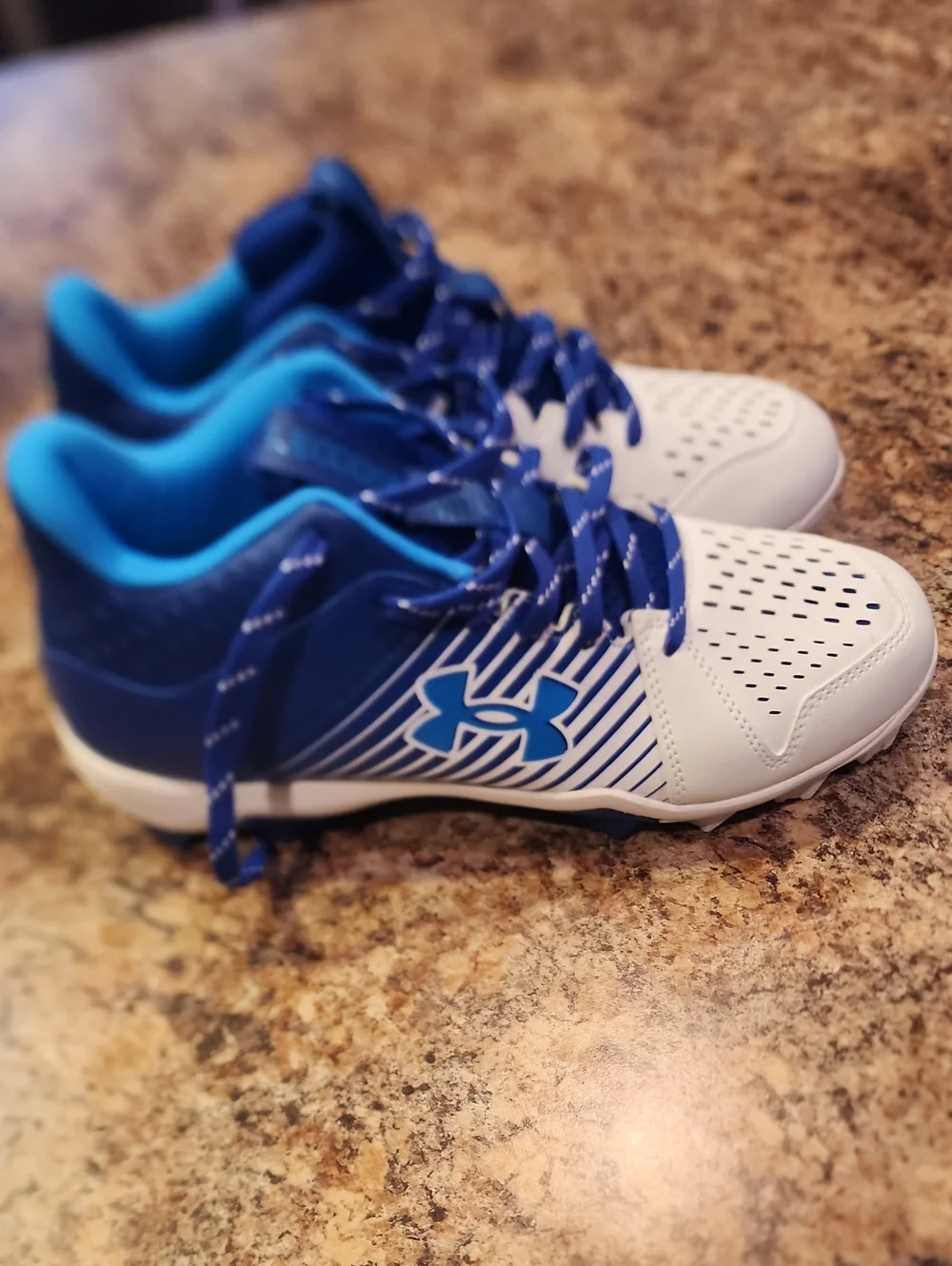 Under Armour Kids Blue and White Sports Sneakers